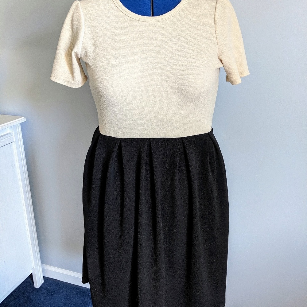 LuLaRoe Black and Ivory Amelia Dress